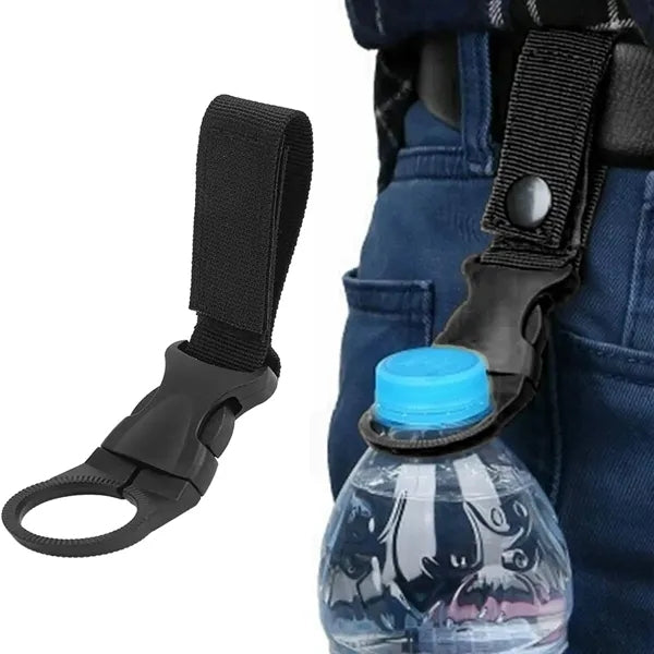 Tactical Bottle Holder Clip with Webbing Strap