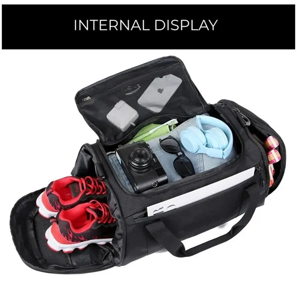 35L Men Independent Shoe Compartment Duffel Bag Luggage Stra