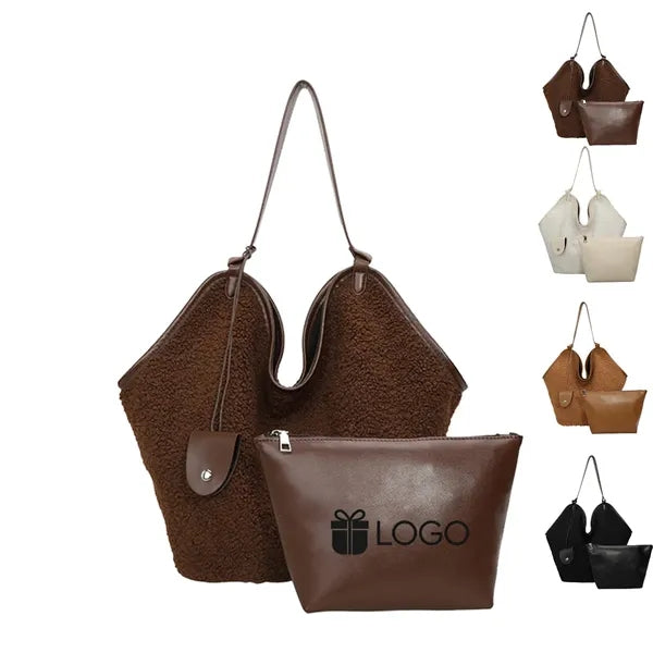 Large Capacity Fleece Parent-Child Tote Bag Single Shoulder