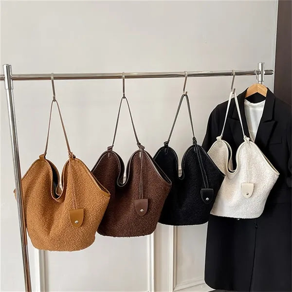 Large Capacity Fleece Parent-Child Tote Bag Single Shoulder