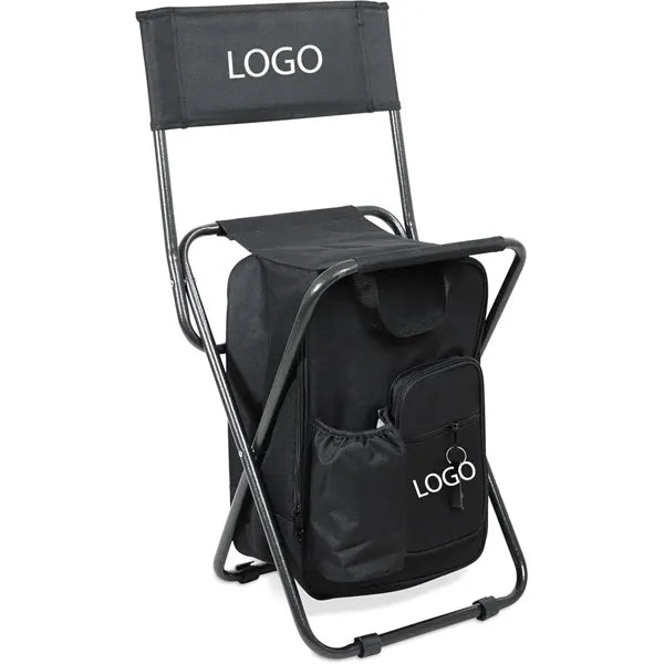Folding Stool Portable Backpack with Cooler Insulated Bag
