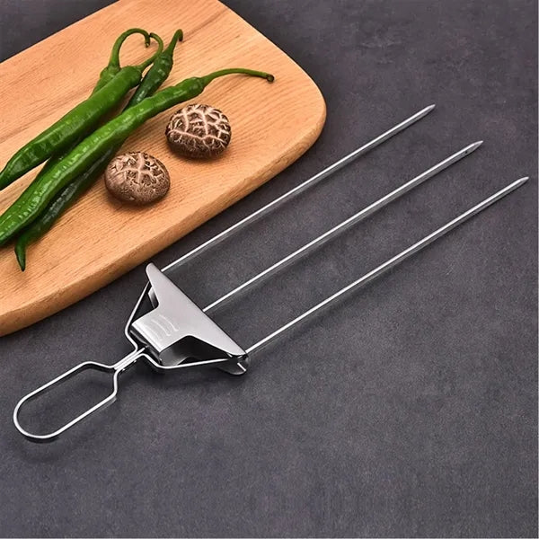 Stainless Steel Semi-Automatic BBQ Fork Set