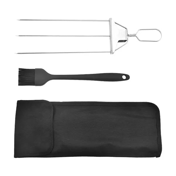 Stainless Steel Semi-Automatic BBQ Fork Set