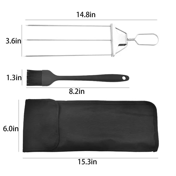 Stainless Steel Semi-Automatic BBQ Fork Set