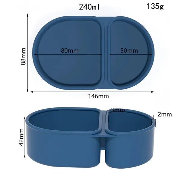 Silicone Double Compartment Snack Containers