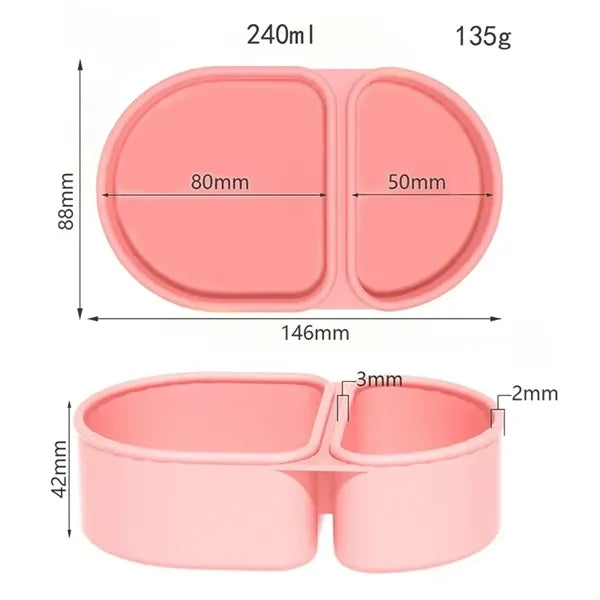 Silicone Double Compartment Snack Containers
