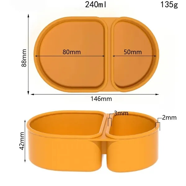 Silicone Double Compartment Snack Containers
