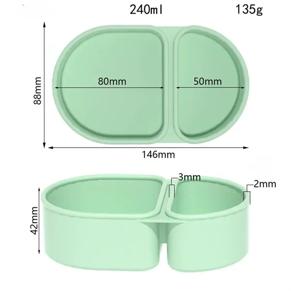 Silicone Double Compartment Snack Containers