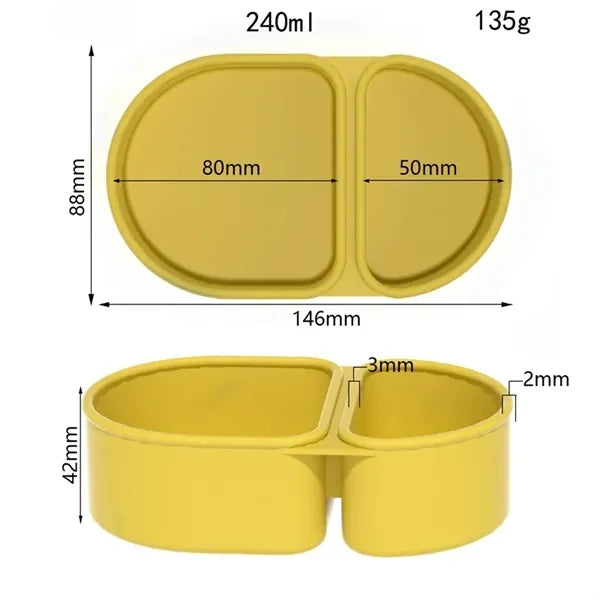 Silicone Double Compartment Snack Containers