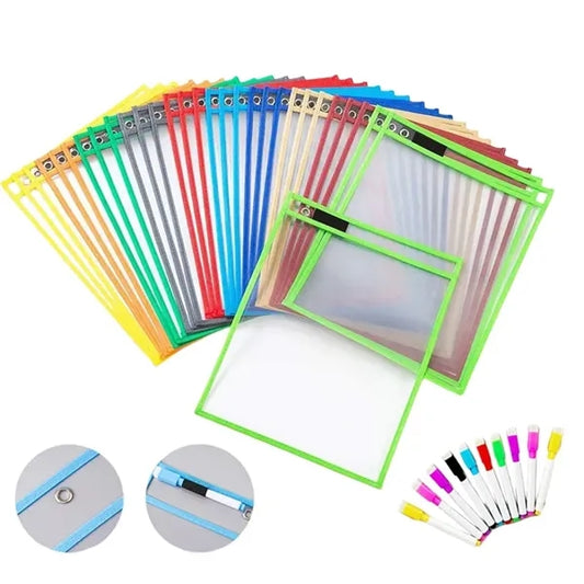 Dry Erase Pockets Sleeves with Rings