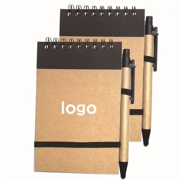 Retro Cowhide Coil Notebook with Pen