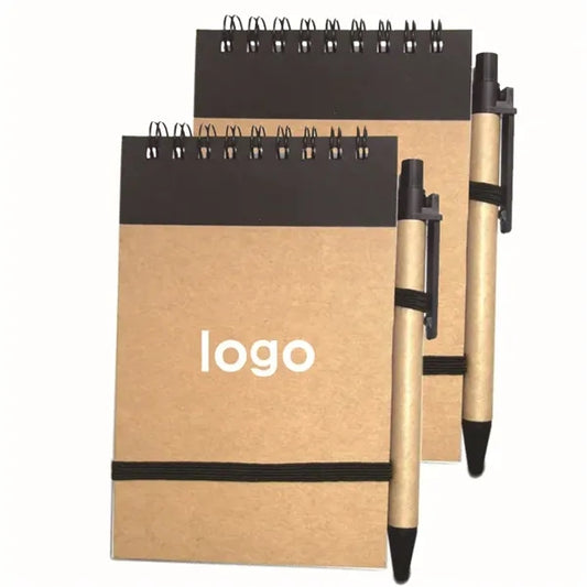 Retro Cowhide Coil Notebook with Pen