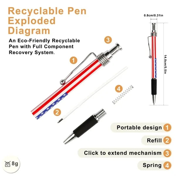 American Flag Retractable Ballpoint Pen