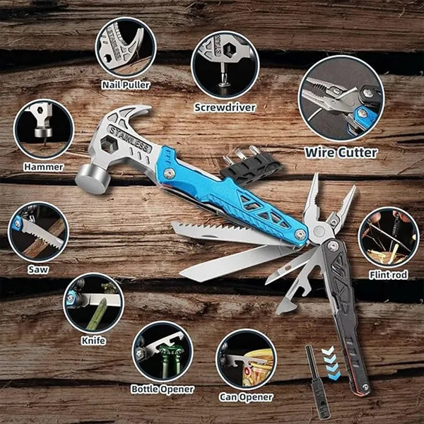 Outdoor Portable Multifunctional Wrench Hammer Pliers