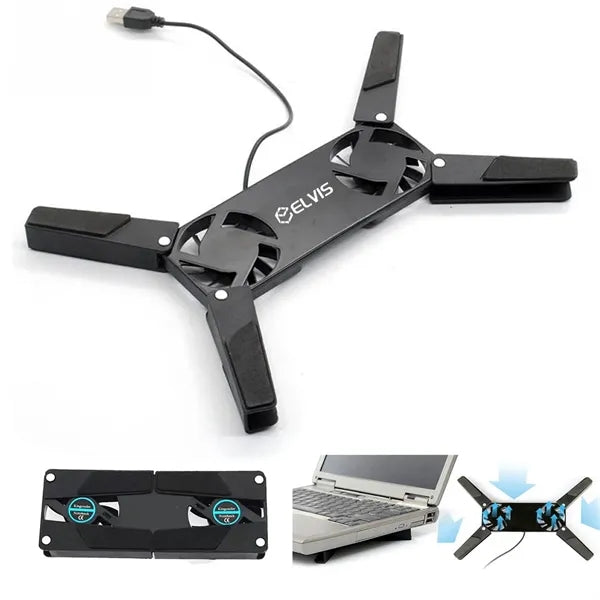Foldable USB Laptop Cooling Pad/Dual Fan