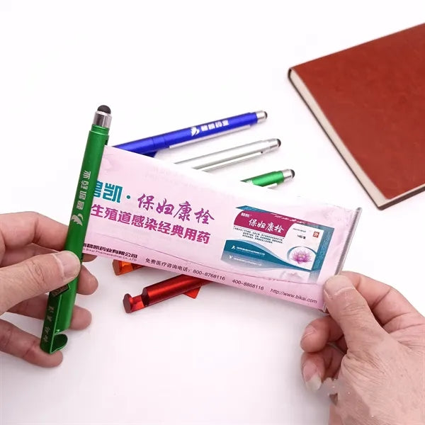 Multi-Function Gel Pen with Pull-Flag Advertising Design