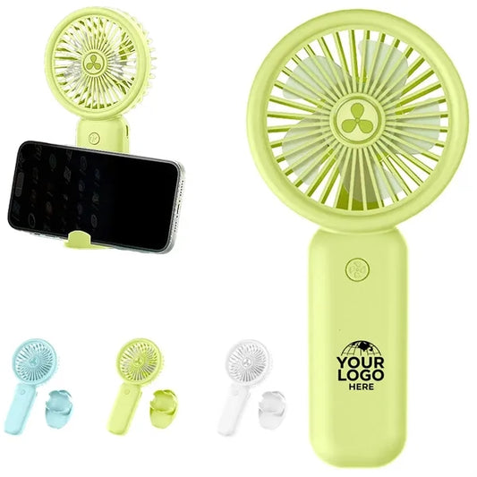 Mini Portable USB Rechargeable Desk Fan with Phone Holder