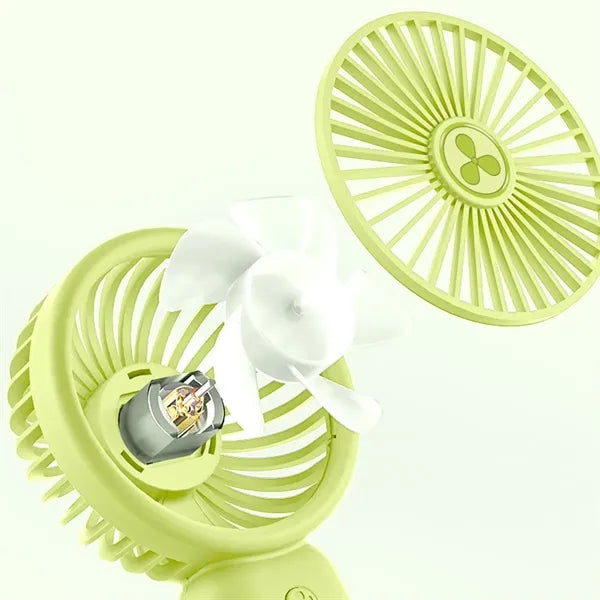 Mini Portable USB Rechargeable Desk Fan with Phone Holder