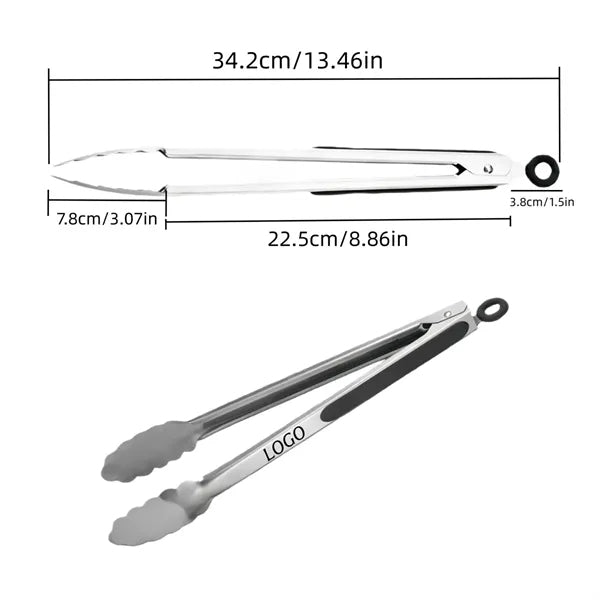 12" Stainless Steel BBQ Tongs