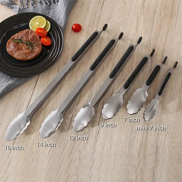 12" Stainless Steel BBQ Tongs