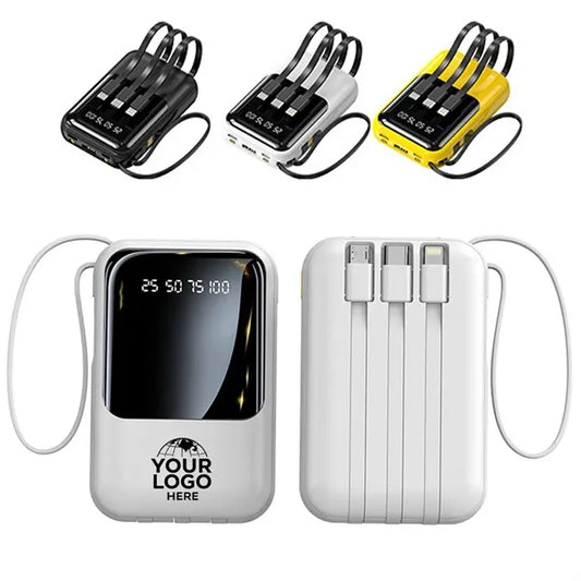 Mini 10000mAh Fast Charging Power bank With 4 Cables
