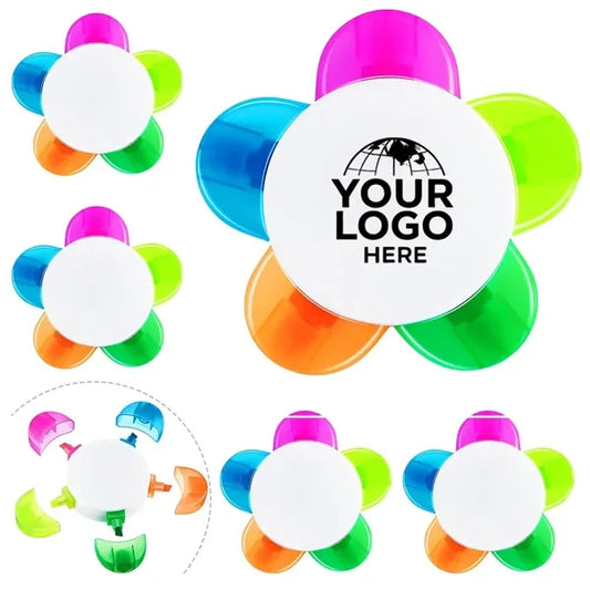 5 Colors Flower Shape Fluorescent Highlighter Marker