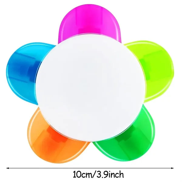 5 Colors Flower Shape Fluorescent Highlighter Marker