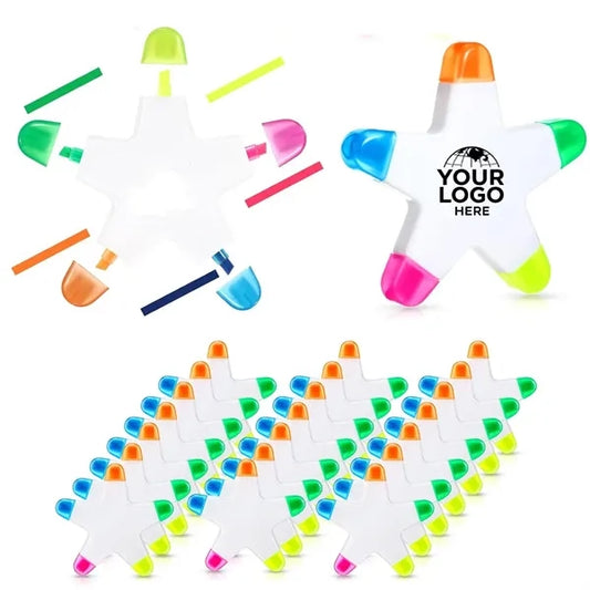 5-in-1 Color Star Shape Fluorescent Highlighter Marker