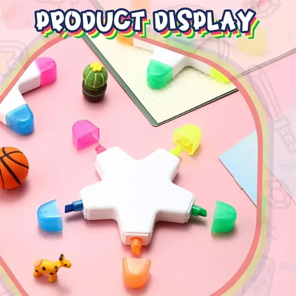 5-in-1 Color Star Shape Fluorescent Highlighter Marker