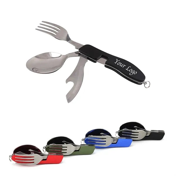 4-In-1 Camping Utensil Set Compact Travel Cutlery