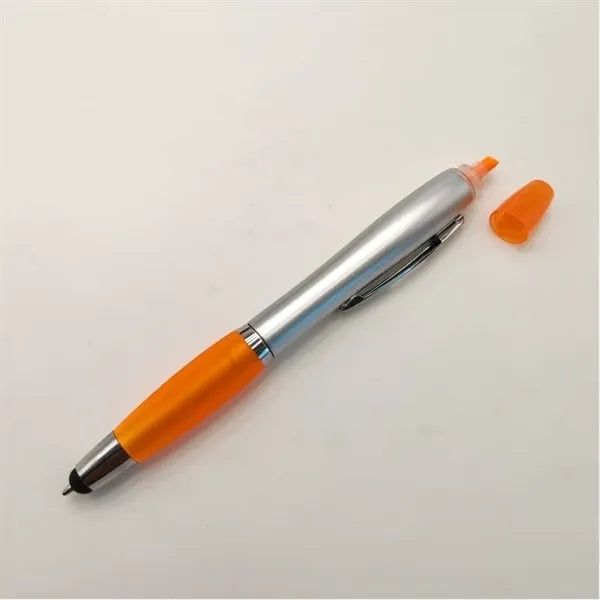 3-in-1 Ballpoint Stylus Pen with Highlighter Marker