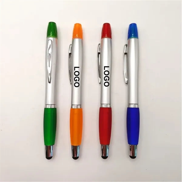 3-in-1 Ballpoint Stylus Pen with Highlighter Marker