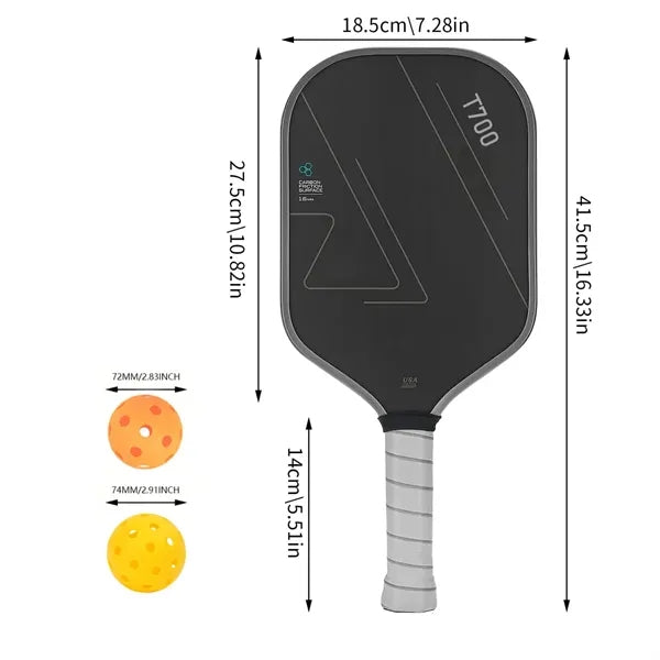 16Mm Honeycomb Core Raw Carbon Fiber Pickleball Paddle