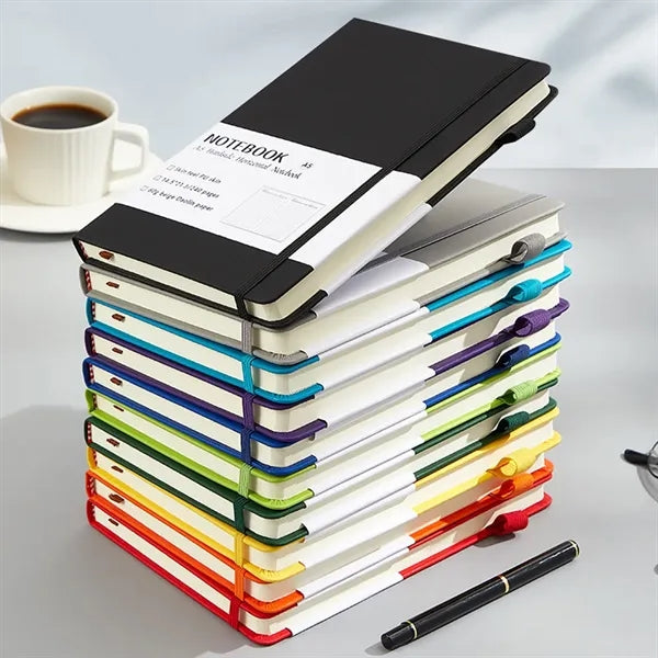 A5 Size PU Leather Notebook with Strap & Pen Loop