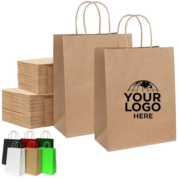 Kraft Brown Paper Shopping Bag With Handles