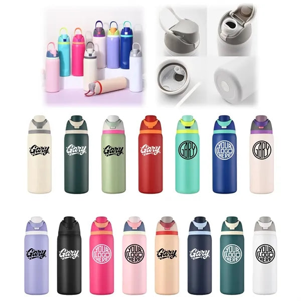 32oz Insulated Stainless Steel Water Bottle with Straw