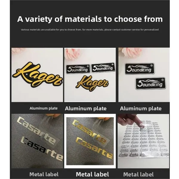 Peel and Stick Metal Logo Decal