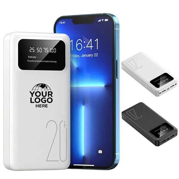 Mini 20000mAh Power Bank with Dual LED Flashlights