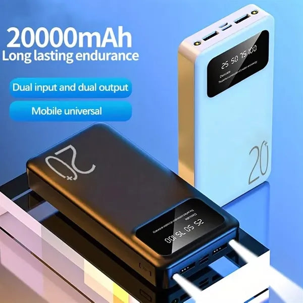 Mini 20000mAh Power Bank with Dual LED Flashlights