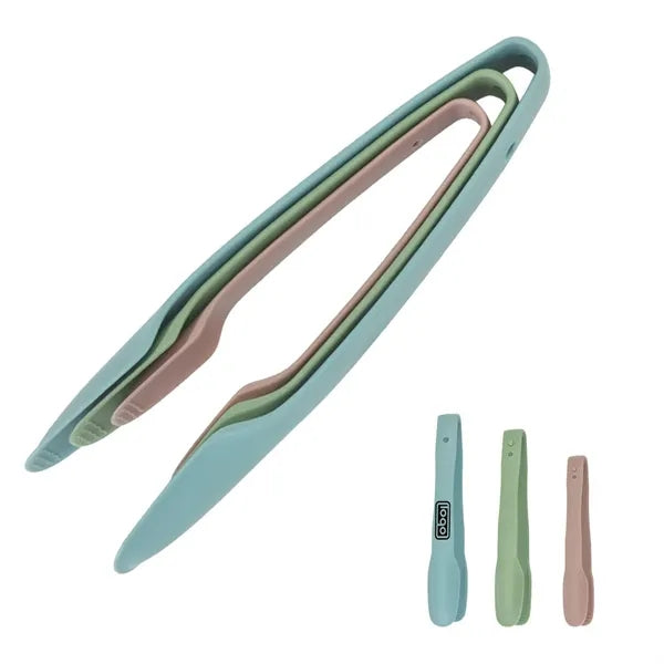 3Pcs Plastic Kitchen Tongs