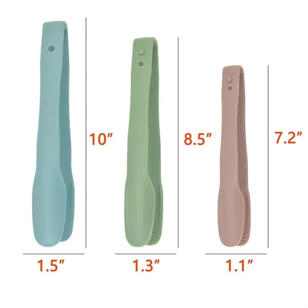 3Pcs Plastic Kitchen Tongs