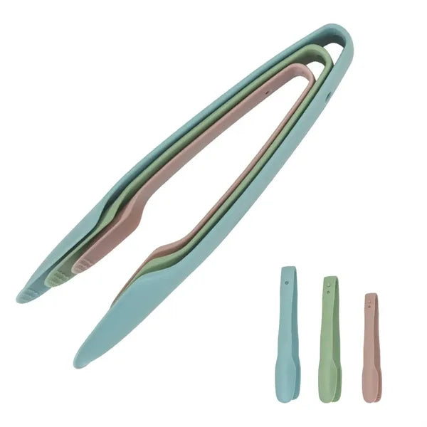 3Pcs Plastic Kitchen Tongs