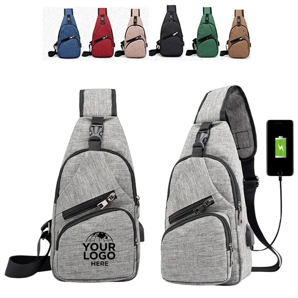 Multipurpose Chest Sling Bag with USB Port