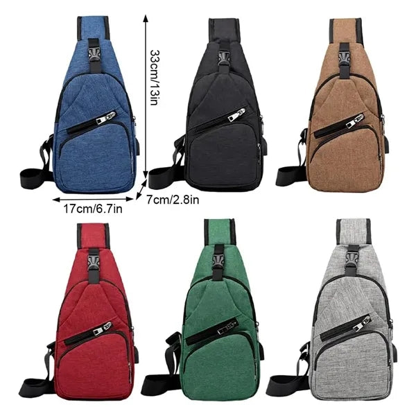 Multipurpose Chest Sling Bag with USB Port