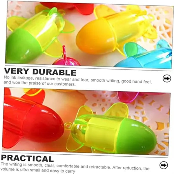 Cartoon telescopic color airplane plastic ballpoint pen