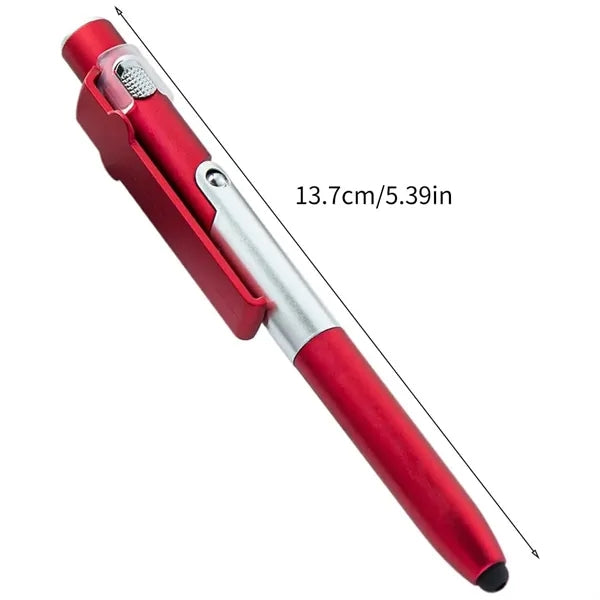 Foldable Ballpoint Stylus Pen with LED & Phone Holder