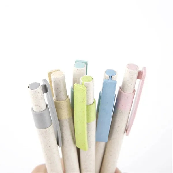 Eco-friendly Retractable Wheat Straw Ballpoint Pen