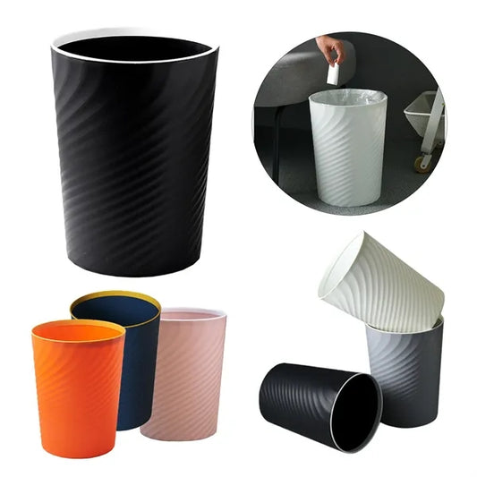 Spiral Shaped Minimalist Lidless Trash Can