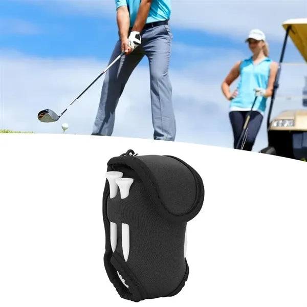 Neoprene Golf Ball and Accessories Pouch With Carabiner Clip