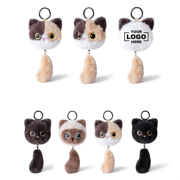 6-Inch Plush Feline Keychain Pendant